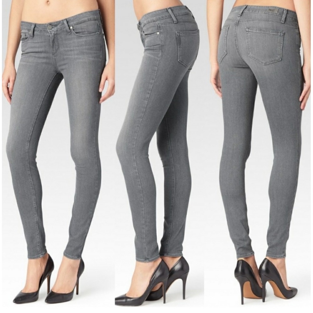 PAIGE Verdugo Ultra Skinny Jeans Women's Size 25 Silvie Gray Wash Low Rise Denim